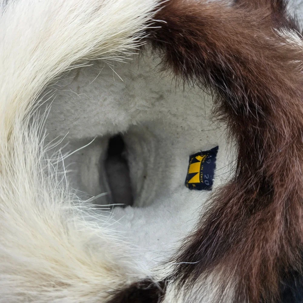Tecnica‎ Vintage Goat Fur Apres Ski Boots Made in Italy Black Brown EU 39 US 8.5